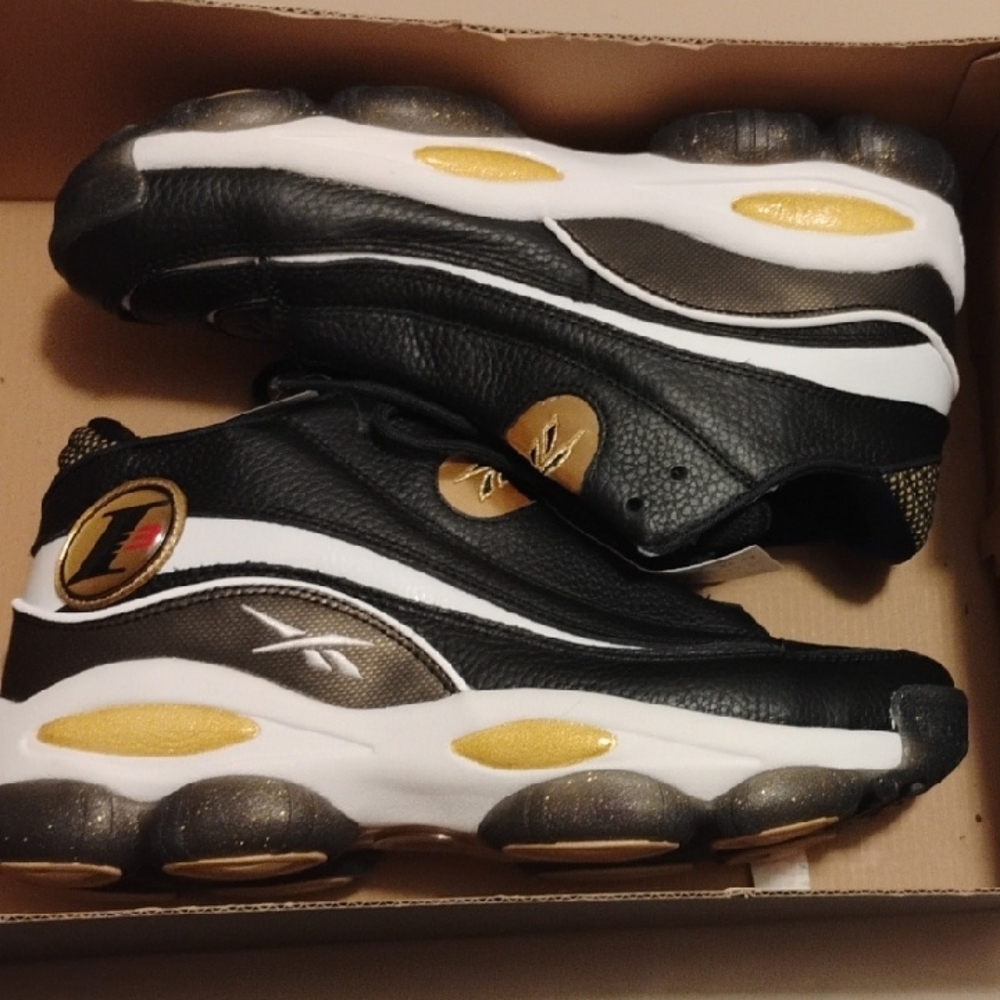 NEW Allen Iverson The Answer DMX Athletic Shoes Reebok Mens 11 Black And Gold